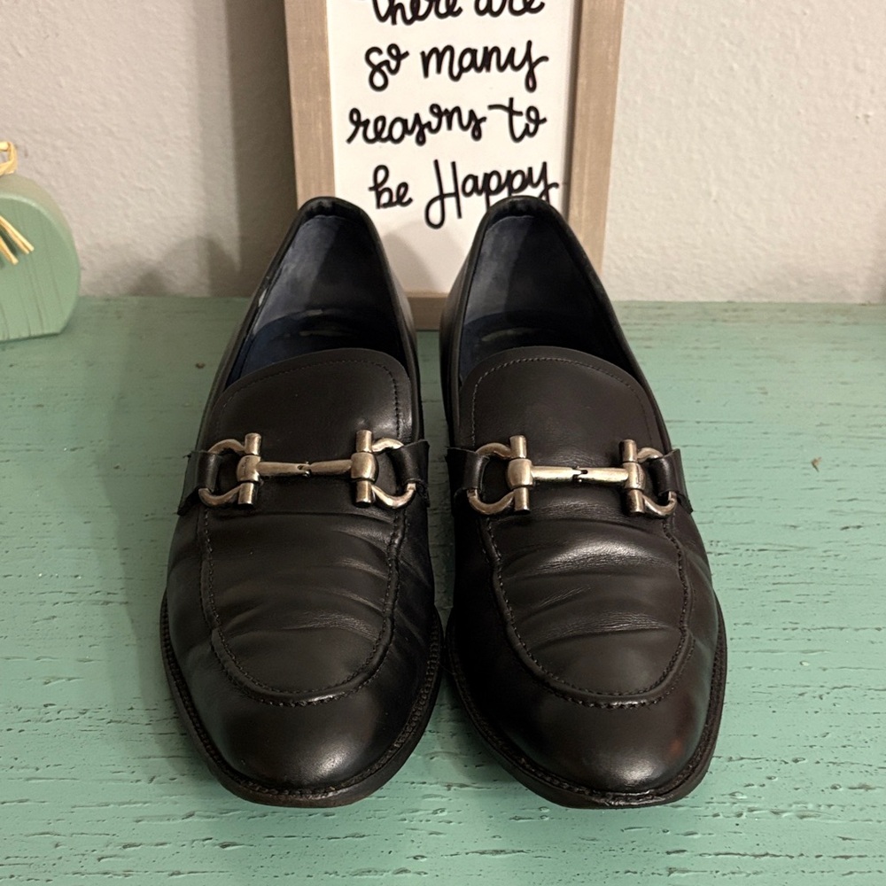 Men's Salvatore Ferragamo Black Leather Loafers SZ 10 box 164